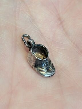 Vintage Small Sterling Silver 925 Baby Boot Shoe Charm - Charm Necklace Bracelet